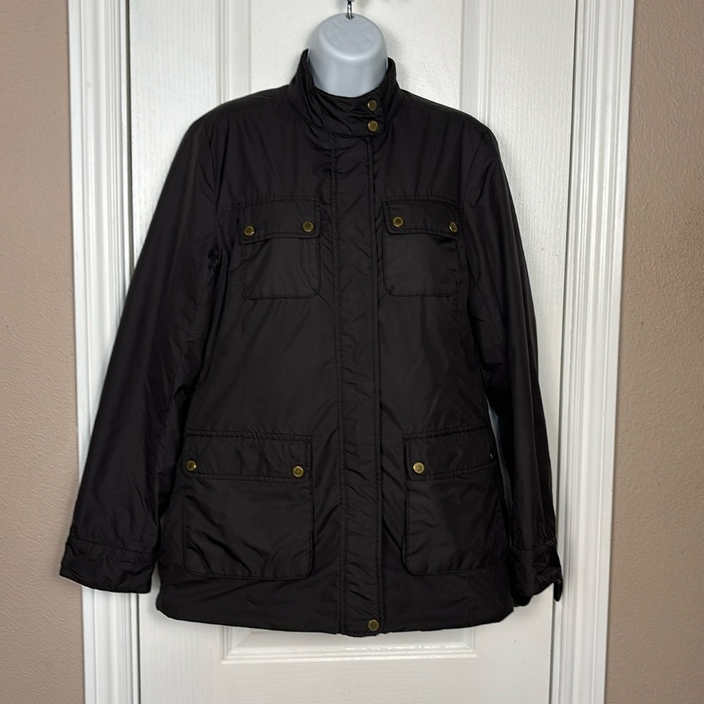 Liz Claiborne Women's Thinsulate Insulation Black Zip Up Snap Pockets Size S